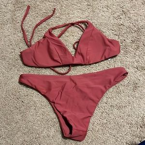 Wine colored bathing suit